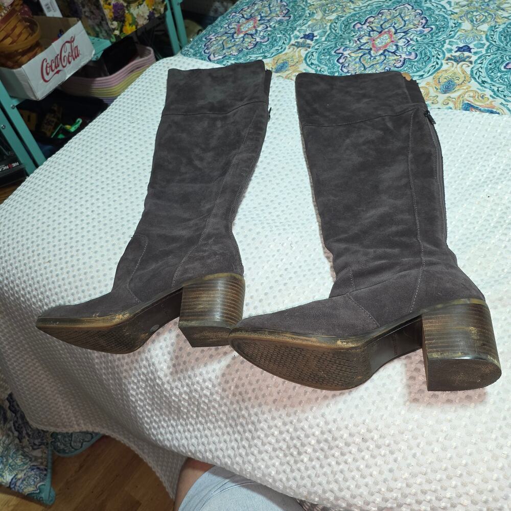 LUCKY BRAND SZ 8.5 BROWN SUEDE LEATHER TALL BOOTS